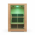 2 Person Far Infrared Sauna with Smart APP Control, 2000W Low EMF Wooden Infrared Sauna Room for Home, 8 Carbon Mica Heating Panels Wellness Sauna, Canadian Hemlock Indoor Spa for Home Relaxation